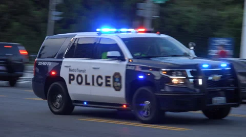 DC Metro Transit Police whizzes by, stock footage Stock Footage