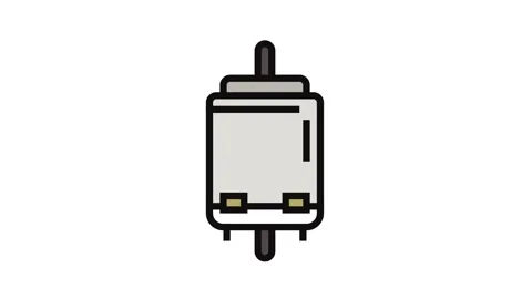 Dc motor electronic component color icon animation Video stock 326097679