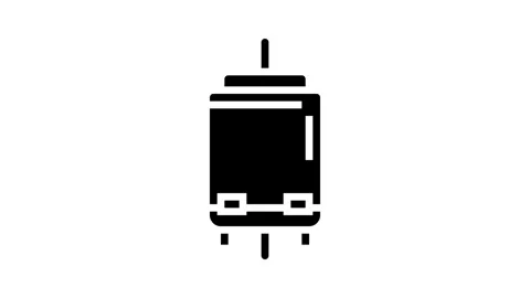 Dc motor electronic component glyph icon animation Stock Footage 326155859