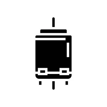 Dc motor electronic component glyph icon vector illustration Stock Illustration