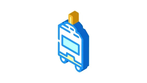 Dc motor electronic component isometric icon animation Stock Footage 327292996