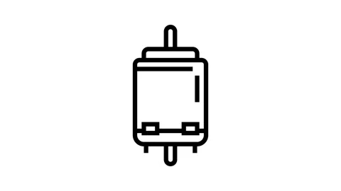 Dc motor electronic component line icon animation Stock Footage 326134306