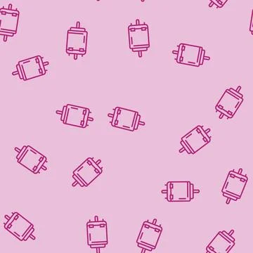 Dc motor electronic component line seamless pattern 库存插图