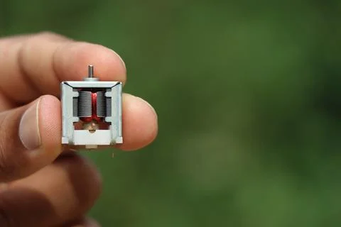 DC motor of open frame type that is small in size used in hobby electronics Stock Photos