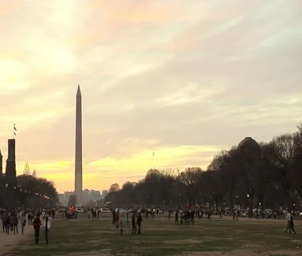 DC - National Mall and Washington Monument winter timelapse Stock Footage