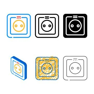Dc power color icon vector mix Stockillustratie