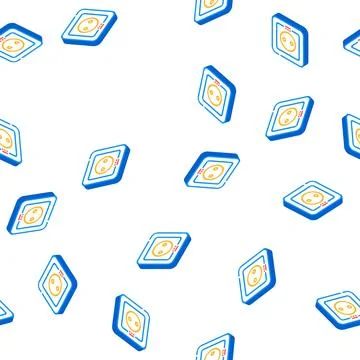 Dc power isometric icon seamless pattern Ilustração Stock