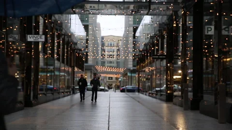 DC Shops in the Rain at Christmas  Stock Footage 58838789