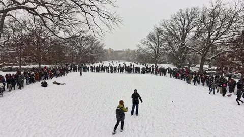 DC Snowball Fight Stock Footage 297119388