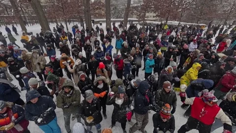 DC Snowball Fight Stock Footage 297119730
