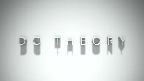 Dc theory 3D title animation with shadows on a white background Stockbeeldmateriaal 297274372