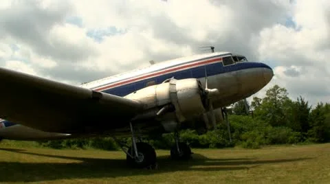 DC3 at airfield Cape Cod; 4 Stock Footage 12331539