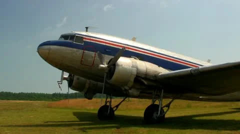 DC3 at airfield Cape Cod; 8 Stock Footage 12331802