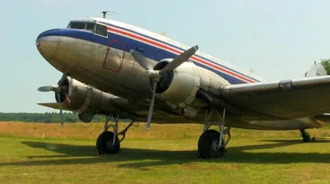 DC3 at airfield Cape Cod; 9 Stock Footage 12331769