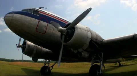DC3 at airfield Cape Cod Stock Footage 12331450