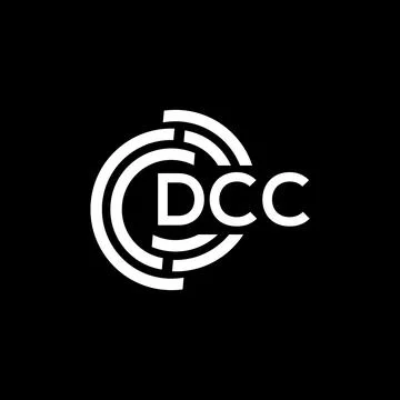 DCC letter logo design on black background. DCC creative initials letter logo Stock Illustration