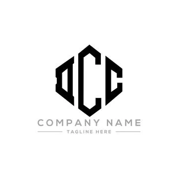 DCC letter logo design with polygon shape. DCC polygon and cube shape logo .. Stock Illustration
