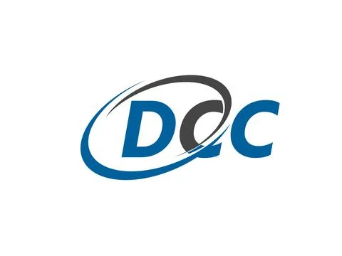 DCC letters creative modern elegant swoosh logo design Stock Illustration