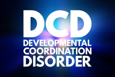 DCD - Developmental Coordination Disorder acronym, medical concept background Stock Illustration