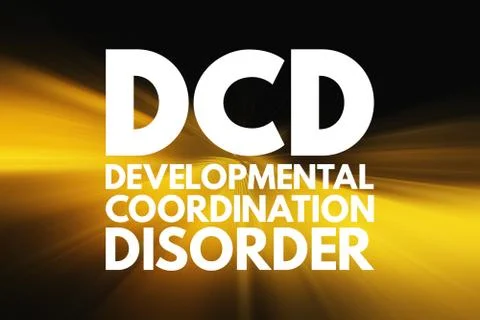 DCD - Developmental Coordination Disorder acronym, medical concept background Stock Illustration