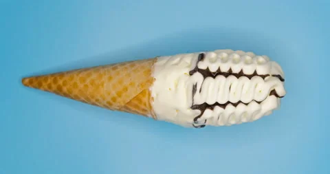 DCI standard resolution ratio top view vanilla and chocolate flavor ice cream Stock Footage 151642045
