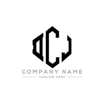 DCJ letter logo design with polygon shape. DCJ polygon and cube shape logo .. Stock Illustration