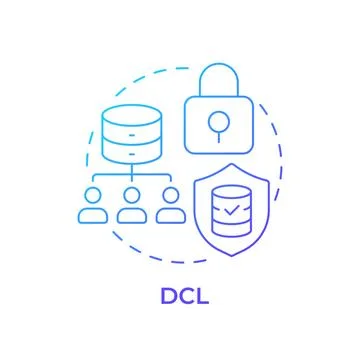 DCL blue gradient concept icon Stock Illustration