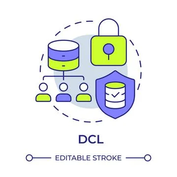DCL multi color concept icon Stock Illustration