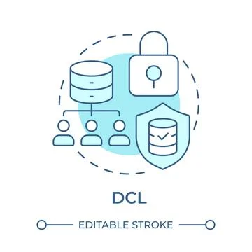 DCL soft blue concept icon Stock Illustration