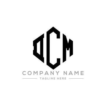 DCM letter logo design with polygon shape. DCM polygon and cube shape logo .. Stock Illustration