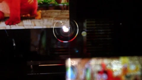 DCP Video Projector Lens Reflections Stock Footage 80540401