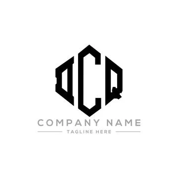DCQ letter logo design with polygon shape. DCQ polygon and cube shape logo .. Stock Illustration
