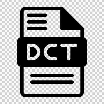 Dct file icon. Audio format symbol Solid icons, Vector illustration.  Stock Illustration