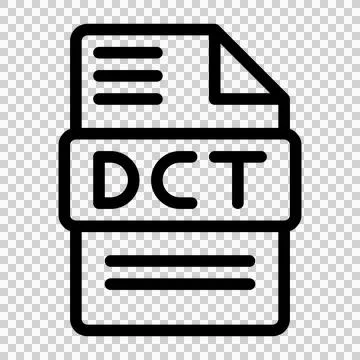 Dct file type icons. Audio extension icon outline design. Vector Illustrations. Stock Illustration