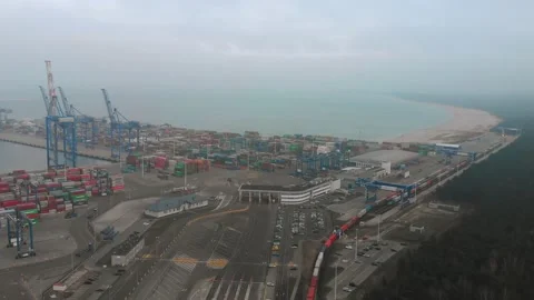 Dct port in gdansk Stock Footage 145368098