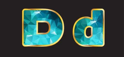 Dd with gold and teal VECTOR Stock Illustration