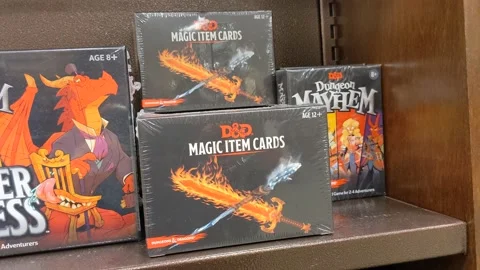 D&amp;D Magic Item Cards Board Games Stock Footage 179264703