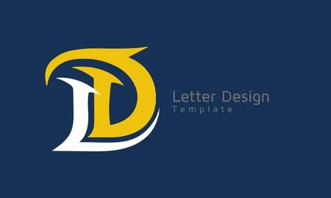 DD Monogram Initials logo design, Typographic logo design, logo template vect Stock Illustration