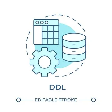 DDL soft blue concept icon Stock Illustration