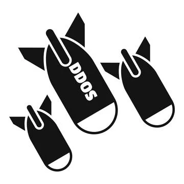 Ddos attack bomb cyber security concept icon glyph style Stock Illustration