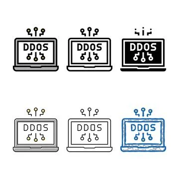Ddos attack color icon vector series Stock Illustration