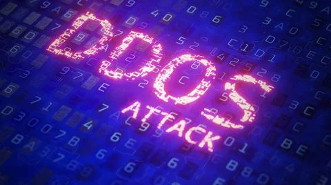 DDOS attack concept. DDoS inscription on digital background. 3d render. Stock Illustration