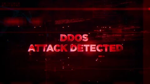 DDoS Attack Detected Word on Hacker concept technology futuristic data Stock Footage 343461308