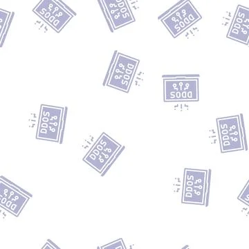 Ddos attack glyph seamless pattern イラスト素材