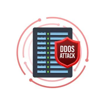 DDOS attack, hacker bomb. Denial of Service. Vector stock illustration. Illustrazione stock