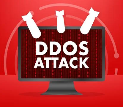 DDOS attack, hacker bomb. Denial of Service. Vector stock illustration. Stock Illustration