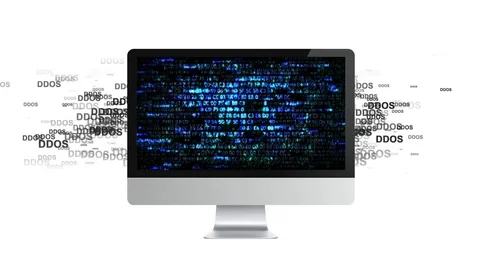 DDOS Attack, Infection trojan, virus attacks on computer. Infected computer Stock Footage 70415577