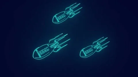 Ddos attack launched to disrupt the website services cyber attack by hackers Stock Footage 241836857