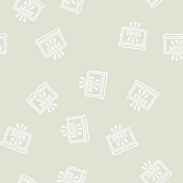 Ddos attack line seamless pattern Stock Illustration