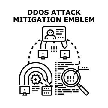 Ddos attack mitigation defense security system concept Stock Illustration